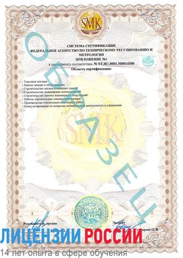 Образец сертификата соответствия (приложение) Бабаево Сертификат OHSAS 18001